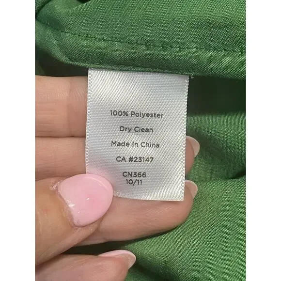 Talbots Womens Midi Dress Emerald Green Size 4 Sleeveless V-Neck Pleated Pockets - Picture 10 of 10